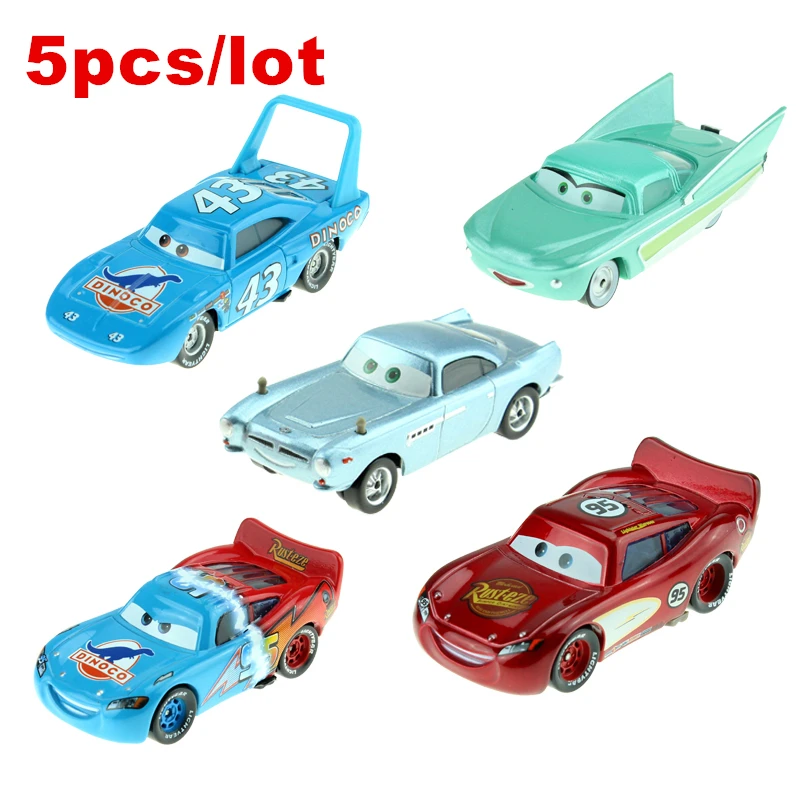 5 шт./лот Disney Pixar машинки Lightning Mcqueen король 1:55 Diecast металлического сплава модель