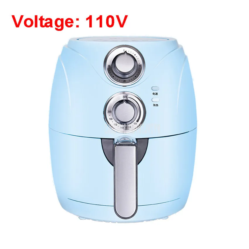110V Blue KDF-516B 2.5L интеллектуальная Бездымная электрическая сковорода, фритюрница, духовка, кастрюля, плита, без масла, картофель фри, машина - Цвет: 110V Blue
