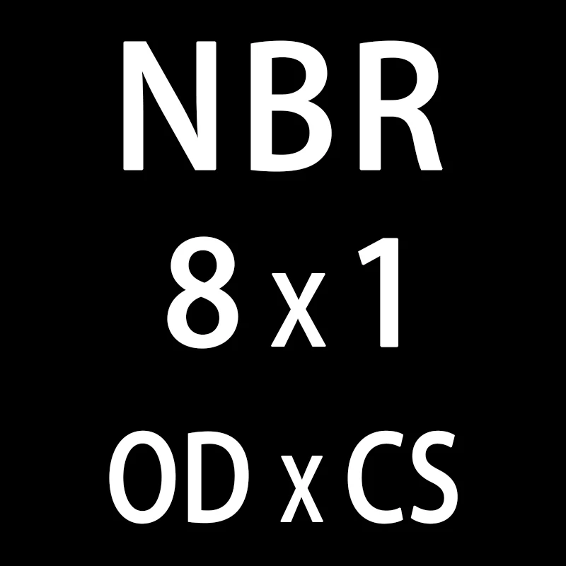 50 шт./лот резиновым кольцом черный NBR уплотнительное кольцо 1 мм OD4/4,5/5/6/6,5/7/7,5/8/9/9,5/10 мм уплотнительное кольцо нитрил прокладка масла кольца шайба - Цвет: OD8mm