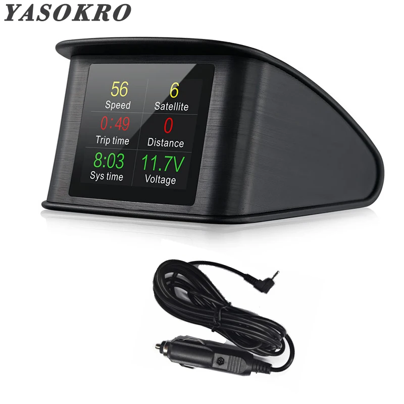 YASOKRO автомобильный HUD gps дисплей головы вверх проектор цифровой спидометр датчик