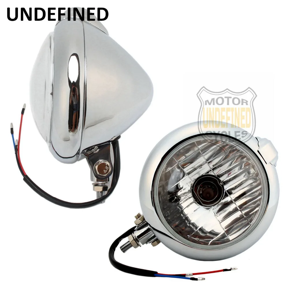 

12V Motorbike Accessories Retro Vintage Old School Head Light Custom Cafe Racer Chrome 7 1/8" For Harley Chopper U0NDEFINED