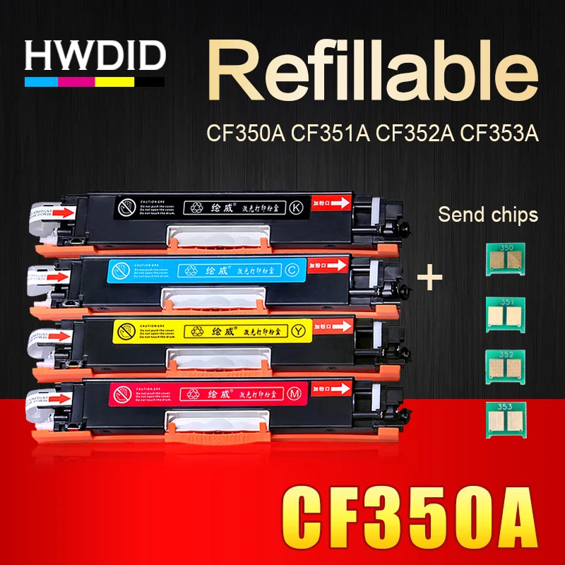 HWDID 130A/a CF350A CF351A CF352A CF353A 350A/a тонер-картридж совместимый для hp color LaserJet Pro MFP M176n M176 M177fw M177