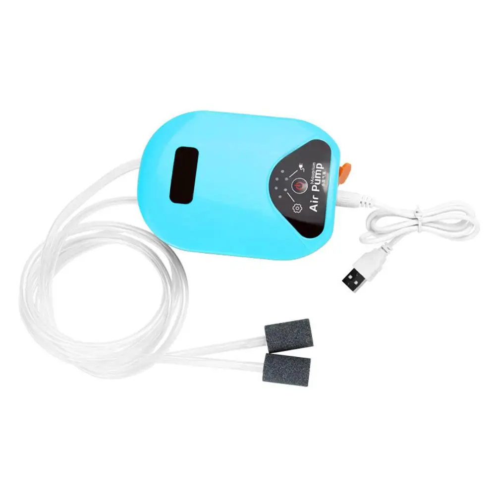 Водяной насос аквариумный кислородный AC/DC двухмоторный бесшумный портативный