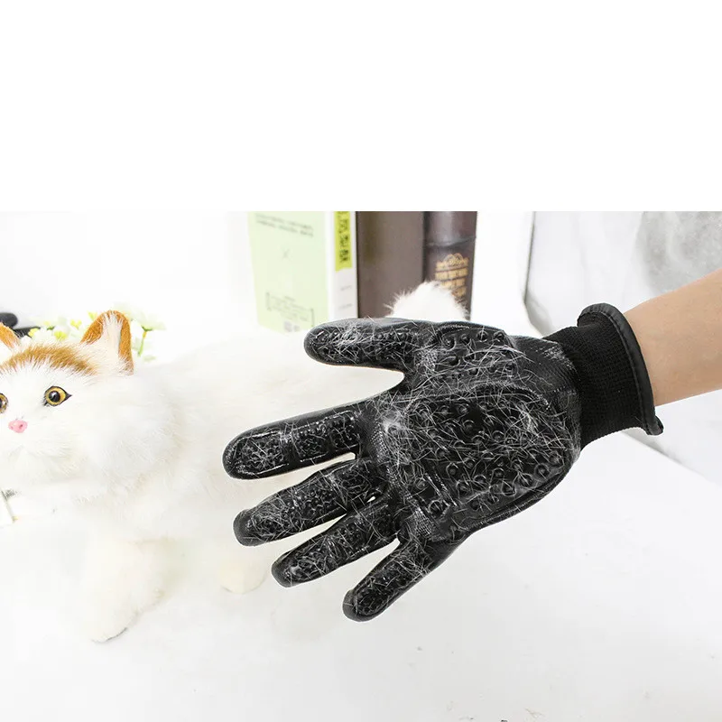 Собака Уход за лошадьми перчатки собачья кошачья шерсть щетка для удаления Deshedding