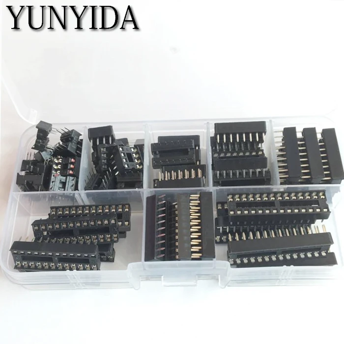 66 шт./лот DIP IC розетки адаптер паяльный Тип Комплект розеток 6 8 14 16 18 20 24 28 контактов