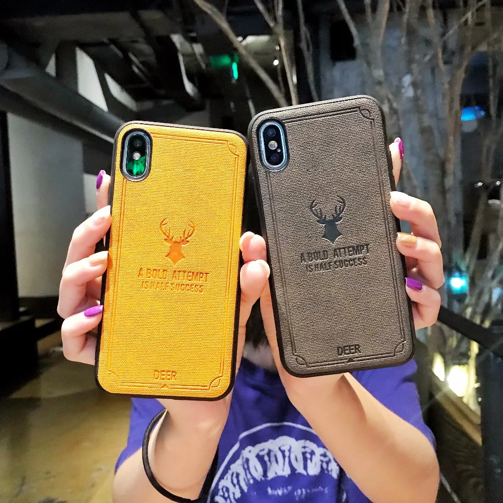 Luxury Deer case for iPhone 7 Retro Colorful Frosted Soft Silicone cover apple iPhones 6 6s 6plus 7plus 8 8plus Funda |