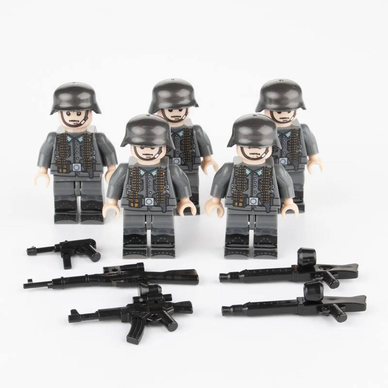 WW2 Parts German Building Blocks Soldier Arms Base Weapon Gun SWAT Team Police M0C Figure Brick Toys Compatible Military C074
