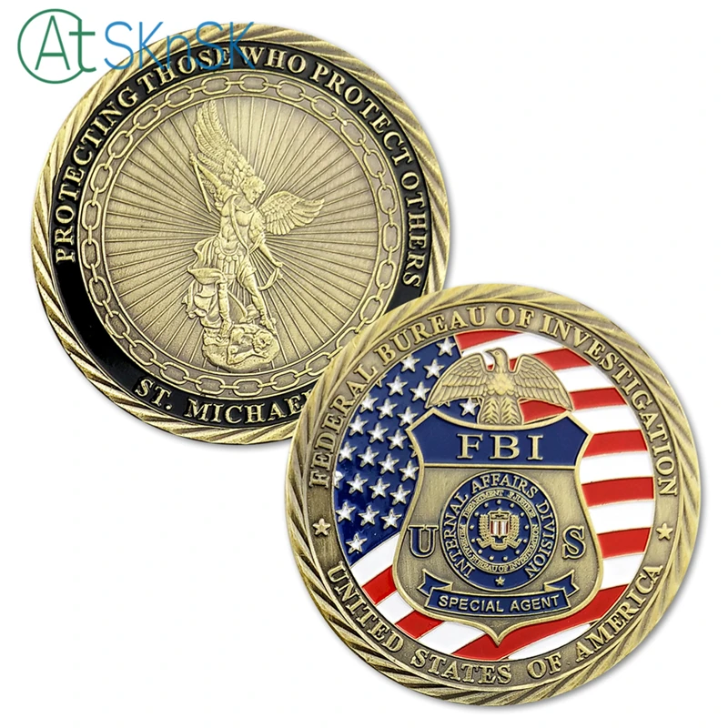 

50 шт., новые монеты Святого Майкла, Патрика полиции США, металлические монеты для сбора монет США