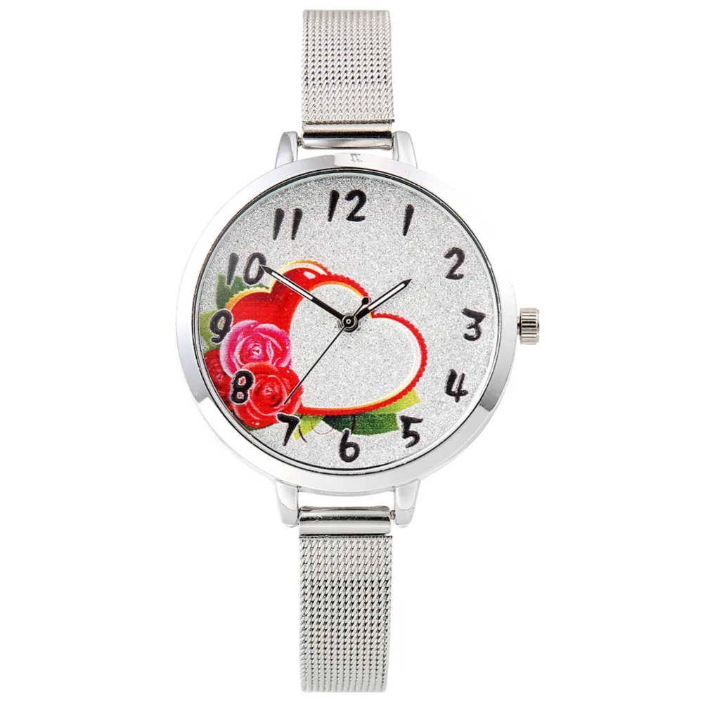 Женские часы Новинка 2017 года Для женщин серебро Нержавеющая сталь тонкая сетка