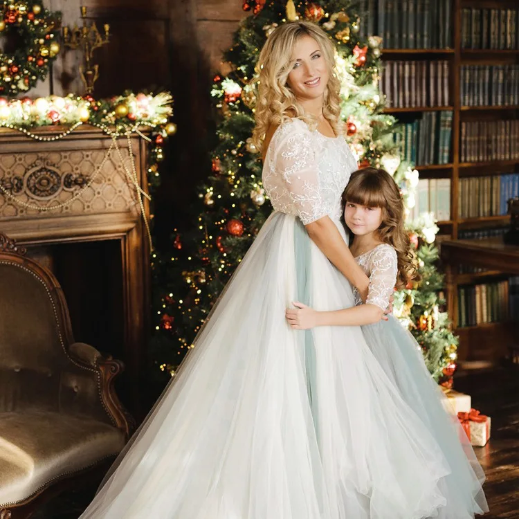Платье для мамы и дочки одежда я лето 2019 одинаковые Семейные наряды свадебных
