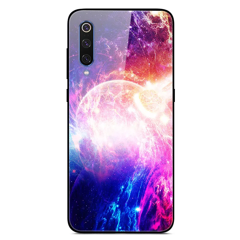 Чехол из закаленного стекла для Xiaomi Mi 9, чехол, стеклянная крышка для Xiaomi Mi 9 SE, чехол, силиконовый бампер, чехол для Xiaomi Mi CC9 Pro 9 Lite - Цвет: Молочно-Белый