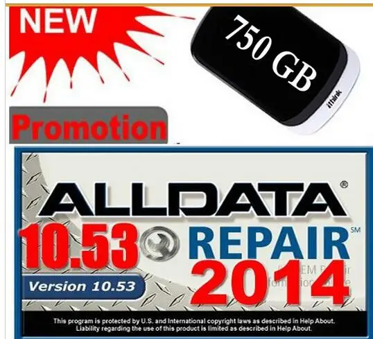Программное обеспечение alldata V10.53 Mitchel по запросу и всех данных для автомобиля с