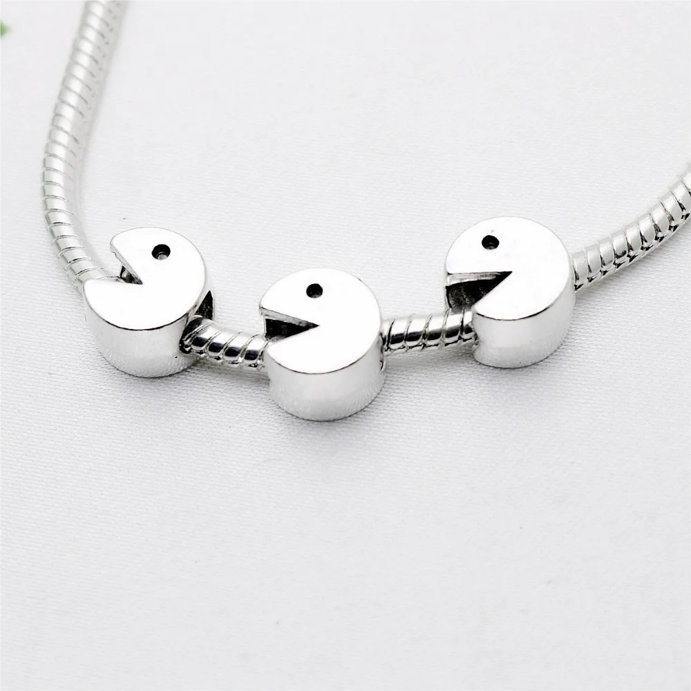 Винтажные серебряные бусины с большими отверстиями подходят для Pandora Charms Diy