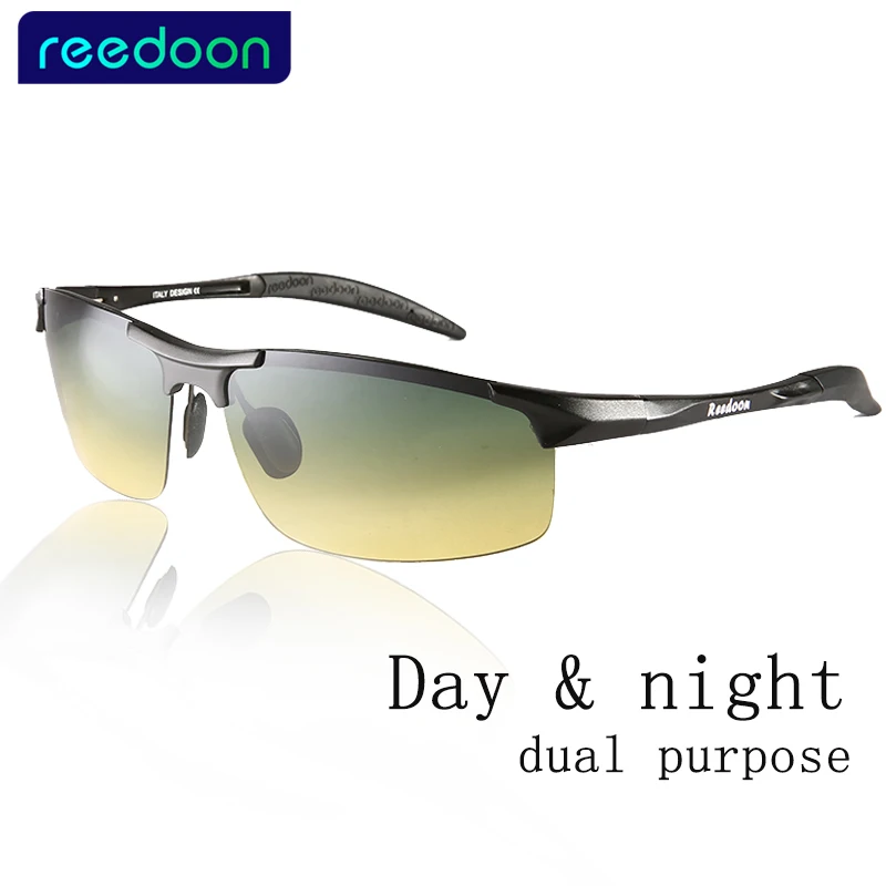 Мужские поляризационные очки для вождения дня и ночи с Антибликовой оправой из
