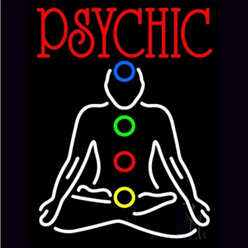 Красный Psychic неоновая вывеска лампа сказочные огни настоящий блок пивной бар паб