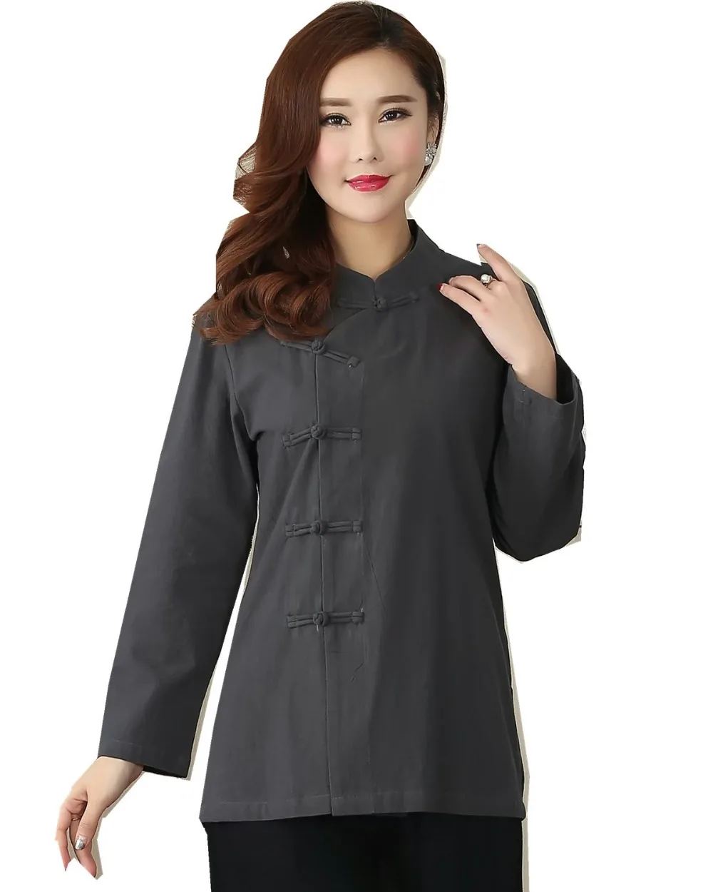 

Shanghai Story chinese Style Shirt For Women Blend Linen cheongsam Shirt Chinese qipao Top Chinese Blouse 3 Color