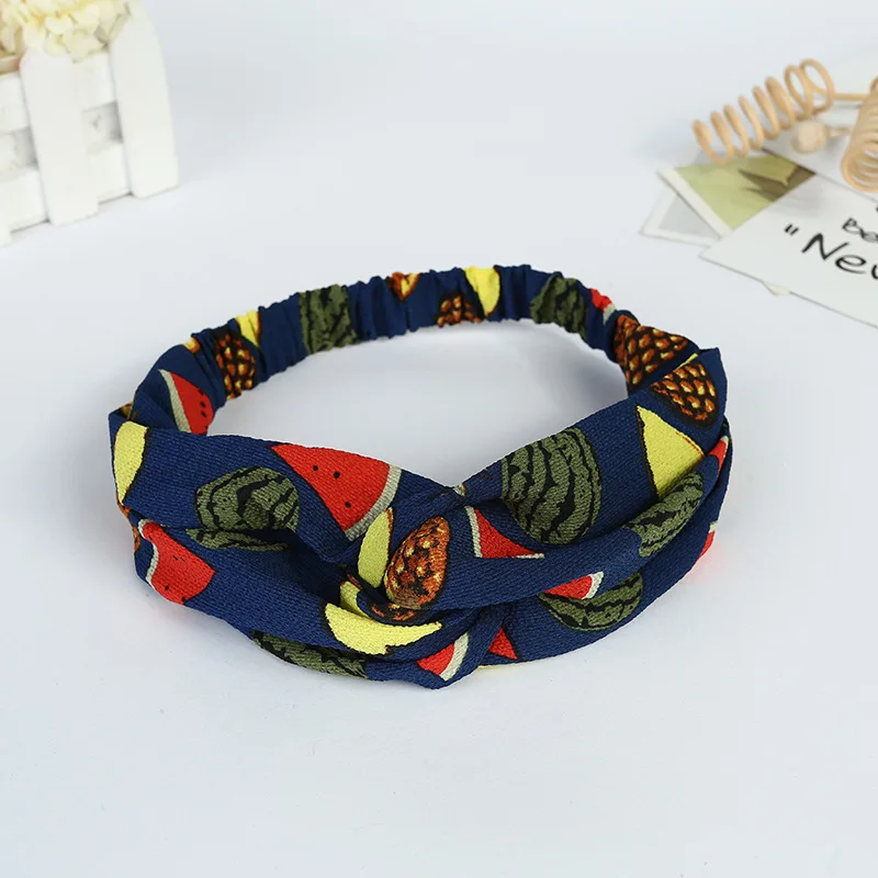 Милая Одежда для девочек повязка на голову с бантиком фруктовым узором бант