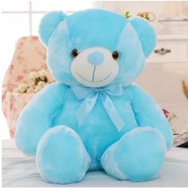 30cm blue 50 см креативный светильник светодиодный Индуктивный Teforddy медведь мягкие животные плюшевая игрушка красочный светящийся плюшевый медведь на День святого Валентина - Цвет: 30cm blue