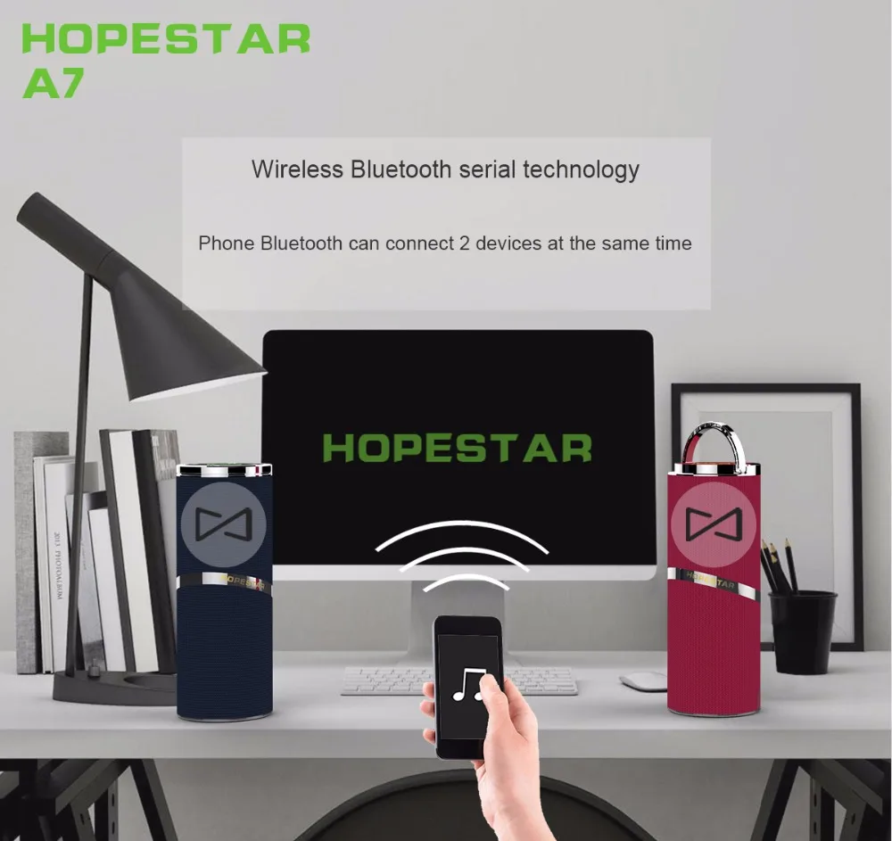Hopestar A7 портативная ручка Bluetooth динамик беспроводной громкий динамик Саундбар двойной бас MP3 стерео Поддержка USB динамик s FM AUX
