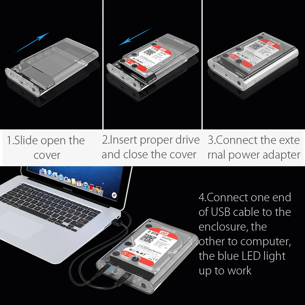 Внешний жесткий диск ORICO Type-C 3 5 дюйма Гбит/с SATA3.0 Поддержка дисков UASP 12 ТБ для