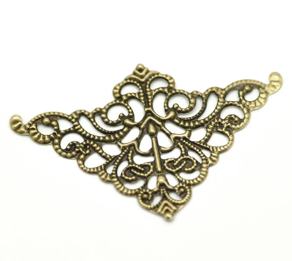 DoreenBeads с бронзовой филигранью под старину Треугольники Обертывания Разъемы 5 см х