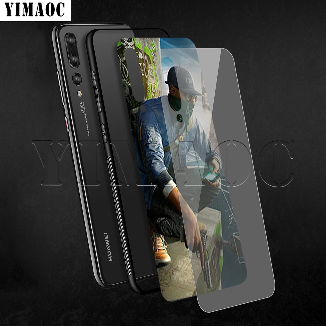 YIMAOC Watch Dogs ключ стеклянный чехол для Huawei Honor Mate 7A 8X 9 P10 P20 P30 Y6 Y9 P smart lite Pro 2018 2019 |