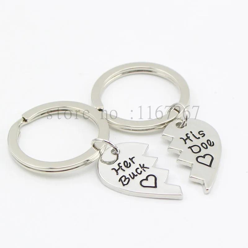 2016 новое поступление ожерелье с разбитым сердцем и цепочкой Her Buck надпись His doe