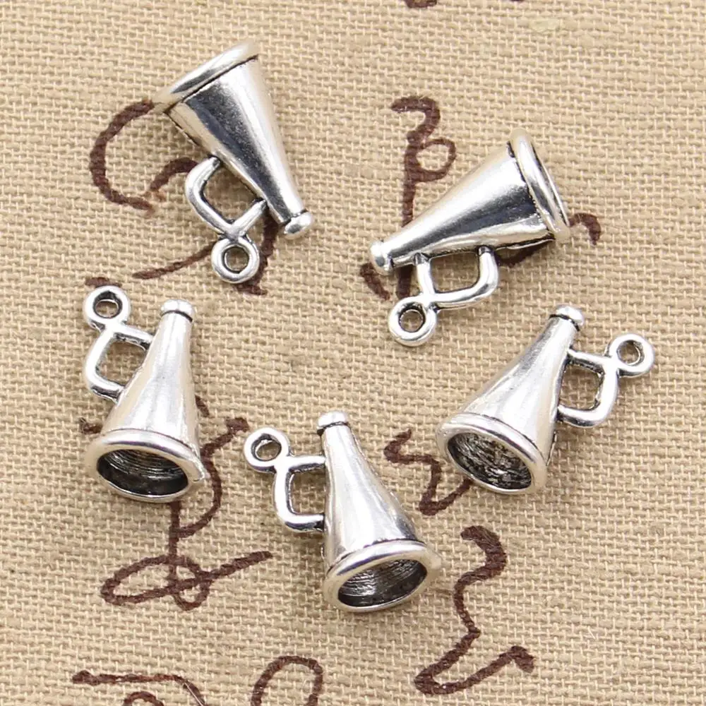 30pcs Charms Loudspeaker Megaphone Cheerleading 15x9x9mm Antique Charms Pendant fit,Vintage Tibetanfor Bracelet Necklace