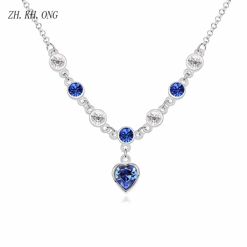 Ж. Х. Онг Мода любовь ожерелье и подвески для женщин Романтический хрустальное