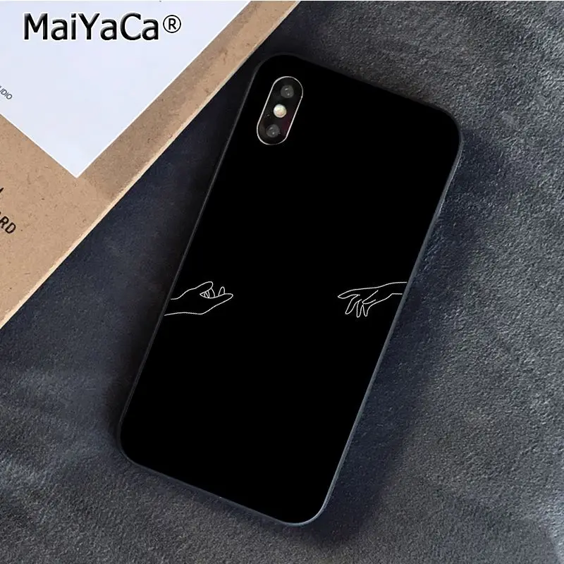 A15 MaiYaCa Minimalist line couple hand Love Phone case For iphone 11 Pro 11Pro Max X XS MAX 6 6S 7 7plus 8 8Plus 5 5S XR - Цвет: A15