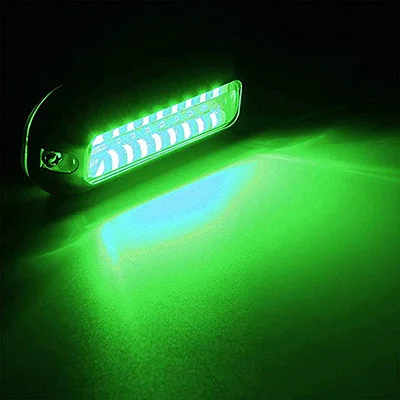 Green Light Универсальный 3,5 дюймов 12 В 50 Вт 27 Светодиодный морской из нержавеющей стали под водой Понтон Лодка транца светло-белый/синий/зеленый/красный водонепроницаемый - Цвет: Green Light