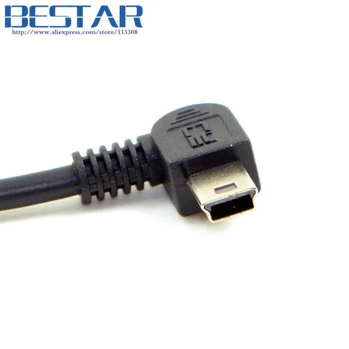 (100 шт./лот) прямоугольный 90 градусов мини USB 2 0 B Тип 5pin папа к Мини Мужской кабель
