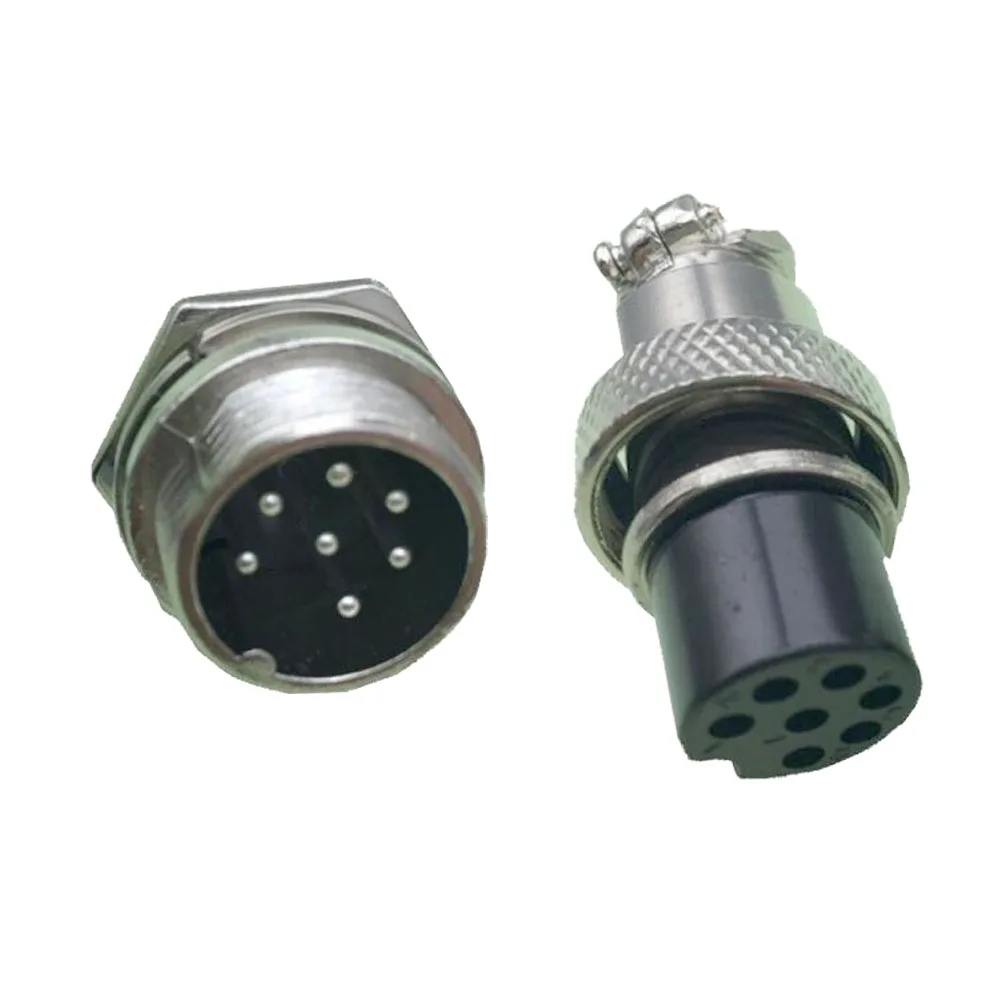 1 Set GX16-7P 1 компл. 16 мм GX16-(2/3/4/5/6/7/8/9/10Pin) винтовой авиационный разъем штекер авиационный штекер Кабельный разъем Обычная вилка и розетка - Цвет: 1 Set GX16-7P
