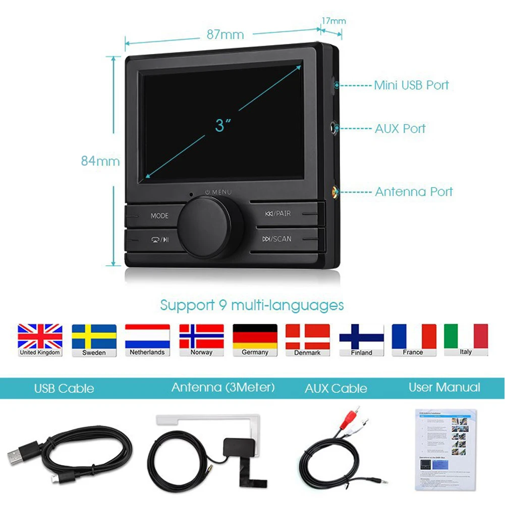 DAB 003 fm трансмиттер с USB электроника антенна цифровой приемник блок тюнера аудио
