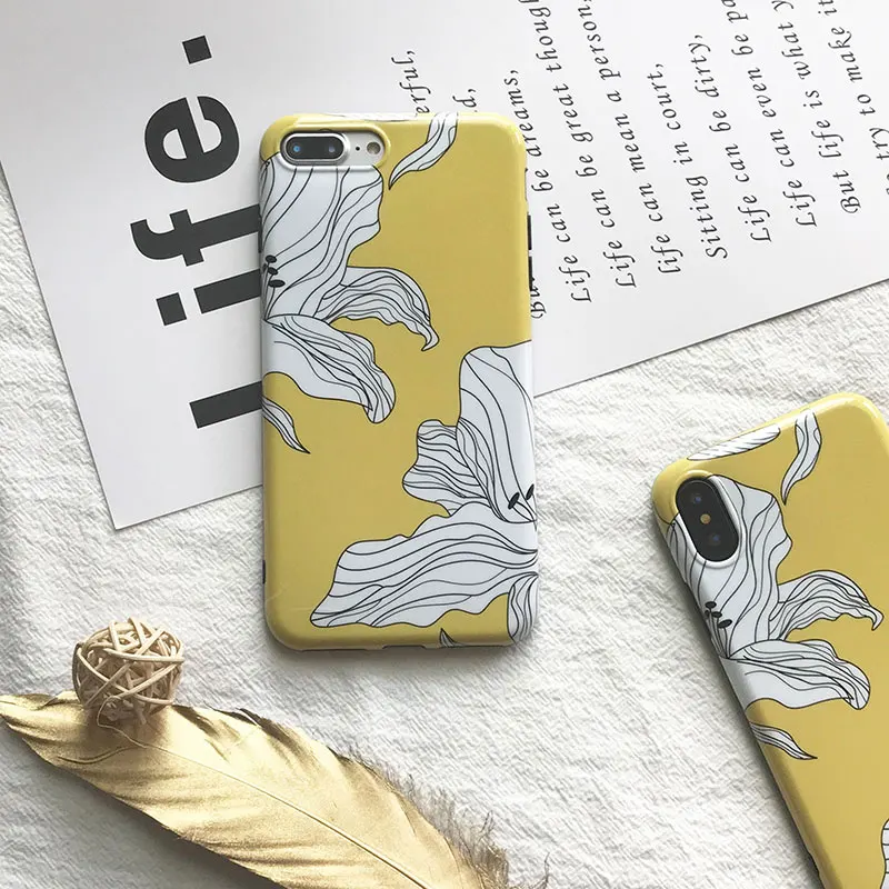 Boucho Retro Flowers Phone Cases For iphone X XS MAX XR Case 6 6S 7 8 Plus Fashion Glossy Soft IMD Back Cover |