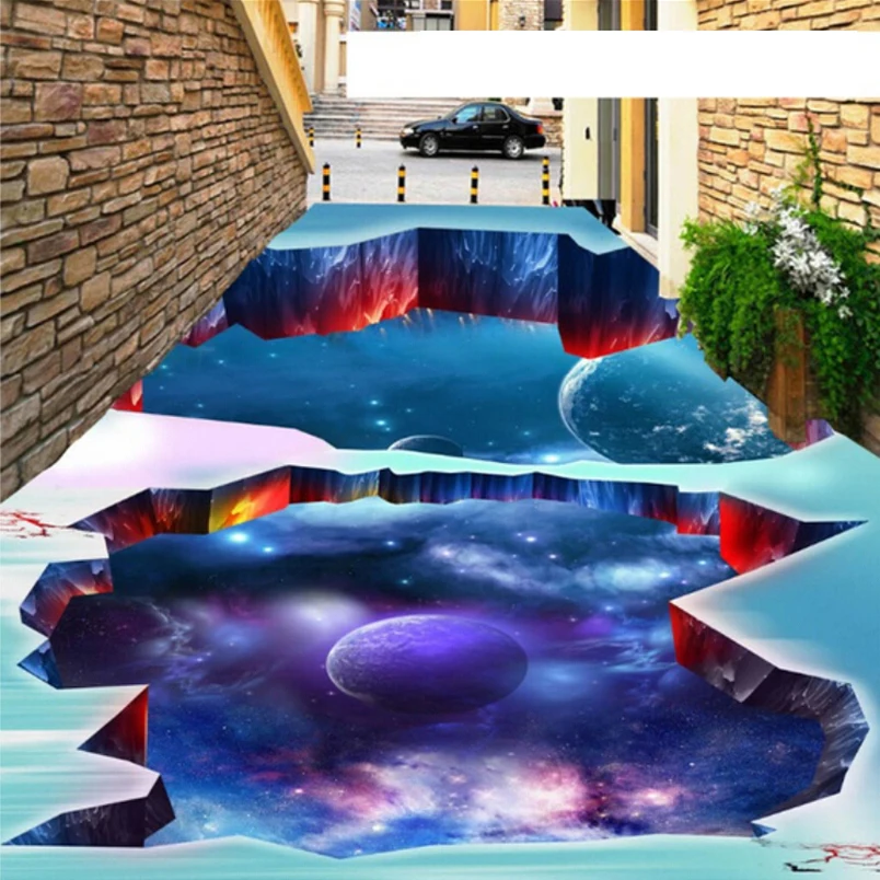 Пользовательские 3D наклейки на пол фотообои современный дизайн планет фрески