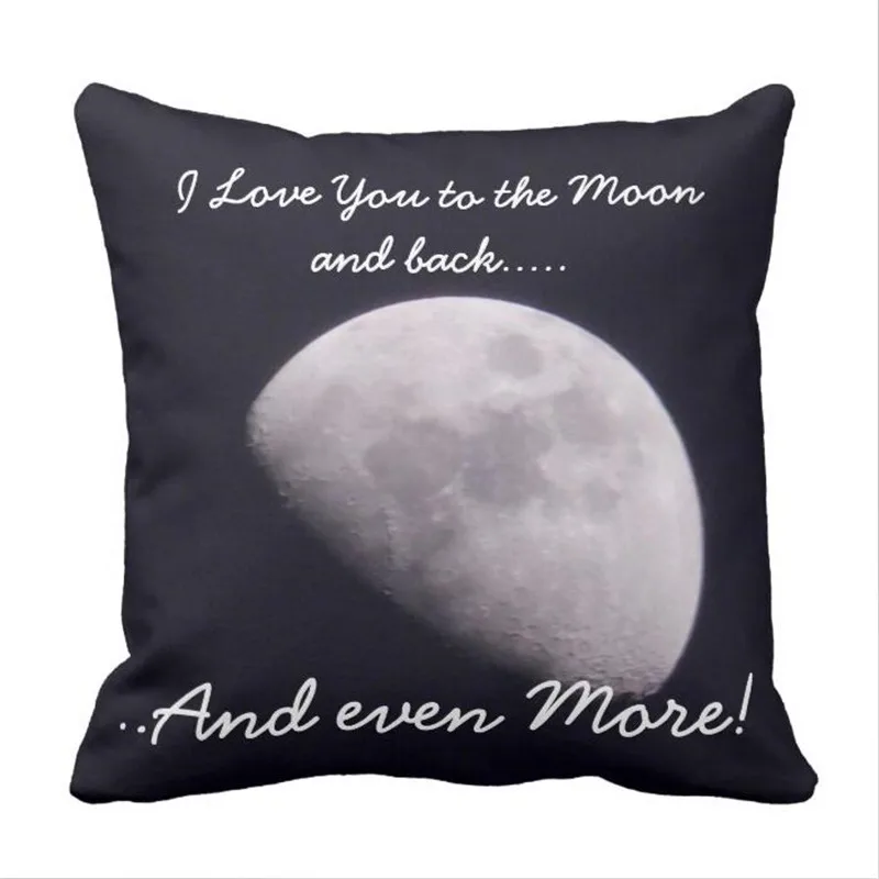 Чехол накладка на подушку с надписью I love you to the moon and back|pillow case|throw pillow casespillow case |