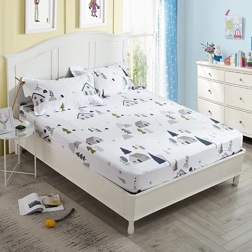 fitted sheet 13 Простыня из хлопка, простыня с эластичной резинкой, постельное белье, наматрасник, наволочки, Твин, Квин, размер, русский размер, 160x200 см - Цвет: fitted sheet 13