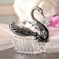 wholesale plain swan wedding favor candy boxes gift box silver and gold color available180pcslot