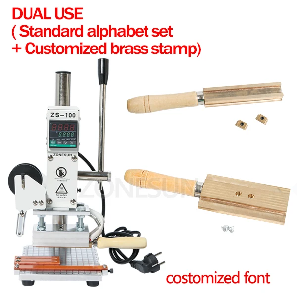 Dual use with CF ZONESUN машина для тиснения горячей фольги ручная бронзовая машина для тиснения бумажника для кошелька ПВХ карты кожаная бумажная сумочка - Цвет: Dual use with CF
