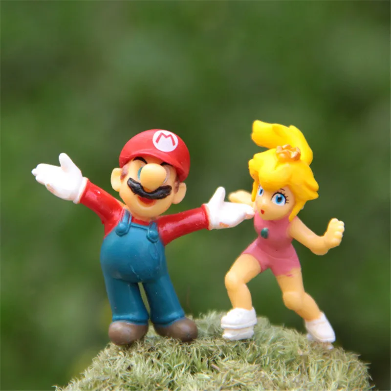 8 шт./компл. Super Mario Bros Фигура Луиджи Марио Боузер Купа король Фигурки Игрушка для
