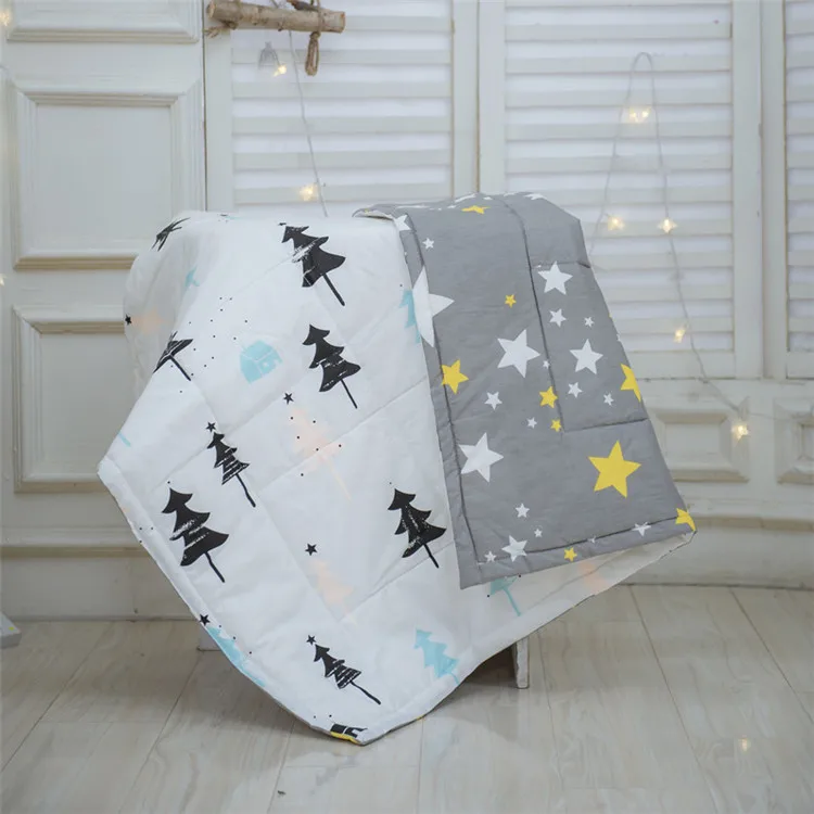 Детское летнее стеганое одеяло в скандинавском стиле с облаками из хлопка