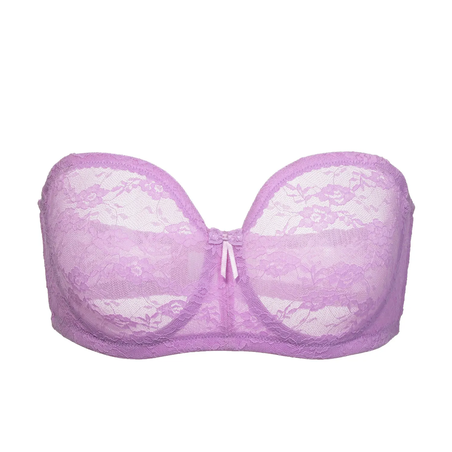 Lilac05 DOBREVA Women's See-through Underwire Multiway Strapless Lace Bra No Padding Bralette - Цвет: Lilac05