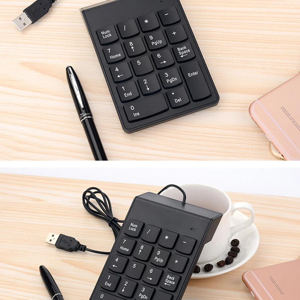 Миниатюрная цифровая клавиатура с цифрами и клавиатурой тонкая проводная USB 18