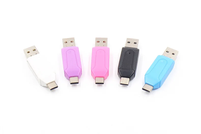2 в 1 USB OTG кардридер Универсальный Тип C OTG TF/SD кардридер телефонный удлинитель-Переходник USB C OTG адаптер