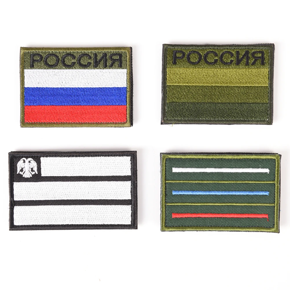 Вышитая нашивка с российским флагом застежка для российского телевидения