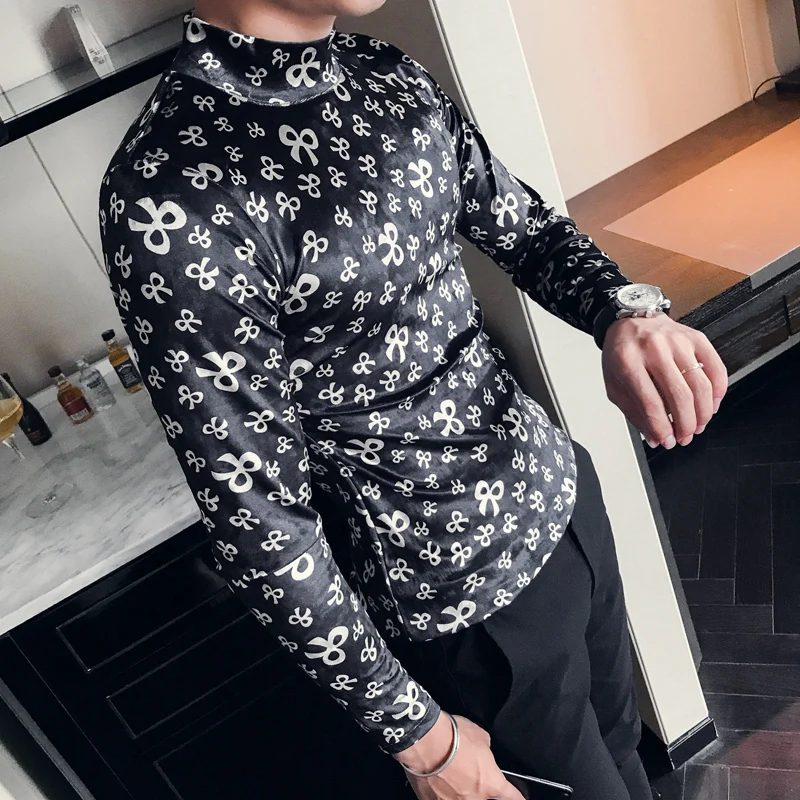 2018 зимняя Футболка с принтом мужская красная облегающая одежда Camisetas Hombre модное