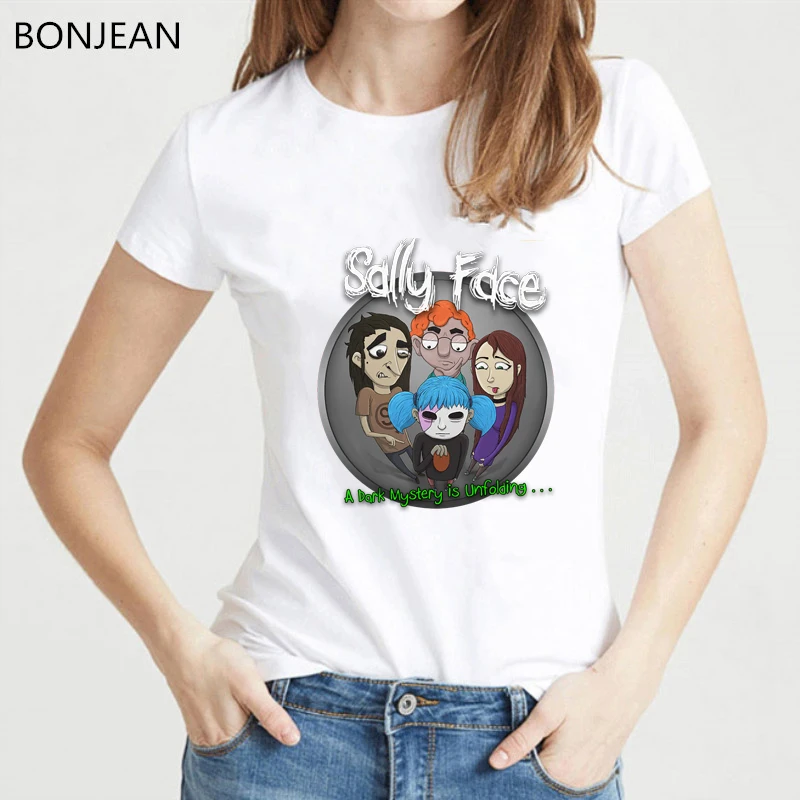 Женская футболка с героями мультфильмов Sally Face camisa femenina harajuku белая забавным