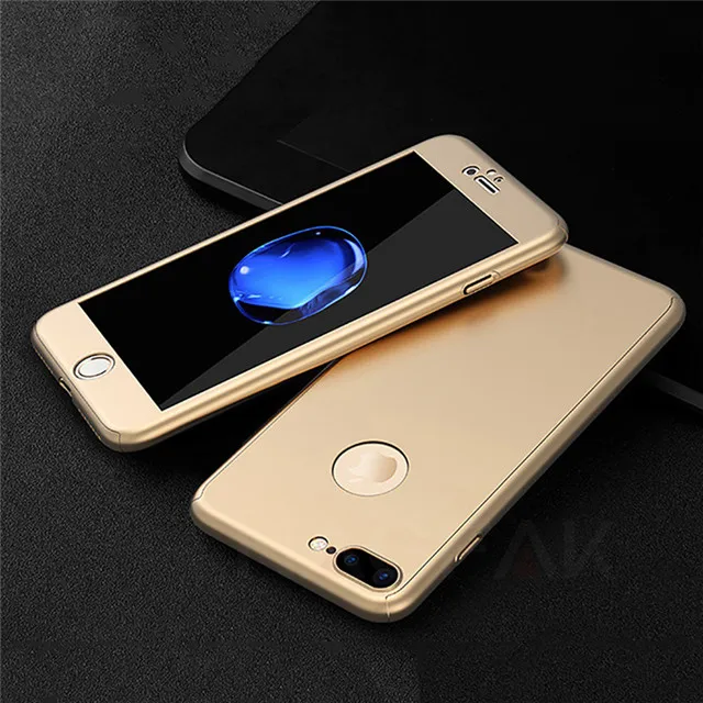 Shell and glass NAGFAK 360 полный защитный чехол для телефона для iPhone 8 7 6 6s 7 Plus 5 5S SE противоударный чехол для iPhone 7 8 Plus 6 5S 6s Чехол - Цвет: Shell and glass