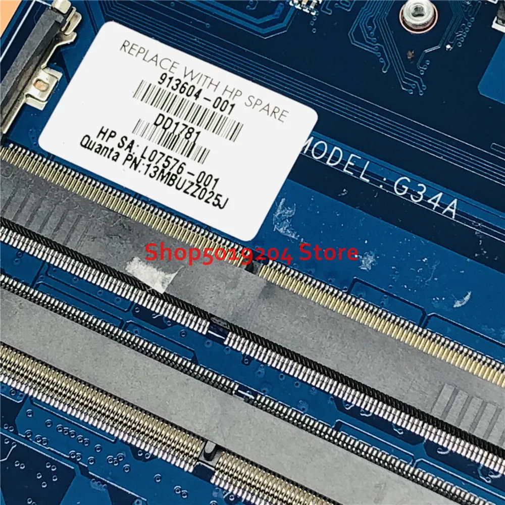 913604-601 913604-501 913604-001 материнская плата для hp павильон 15AU 15-AU Материнская плата ноутбука SR2ZV I7-7500U DAG34AMB6D0